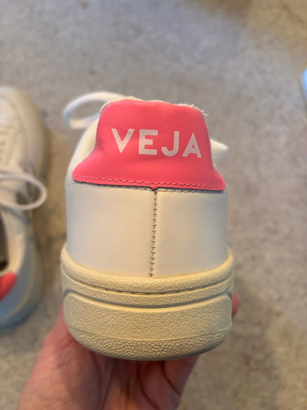 Veja White Sneaker with Pink Accent - Super RARE color combo